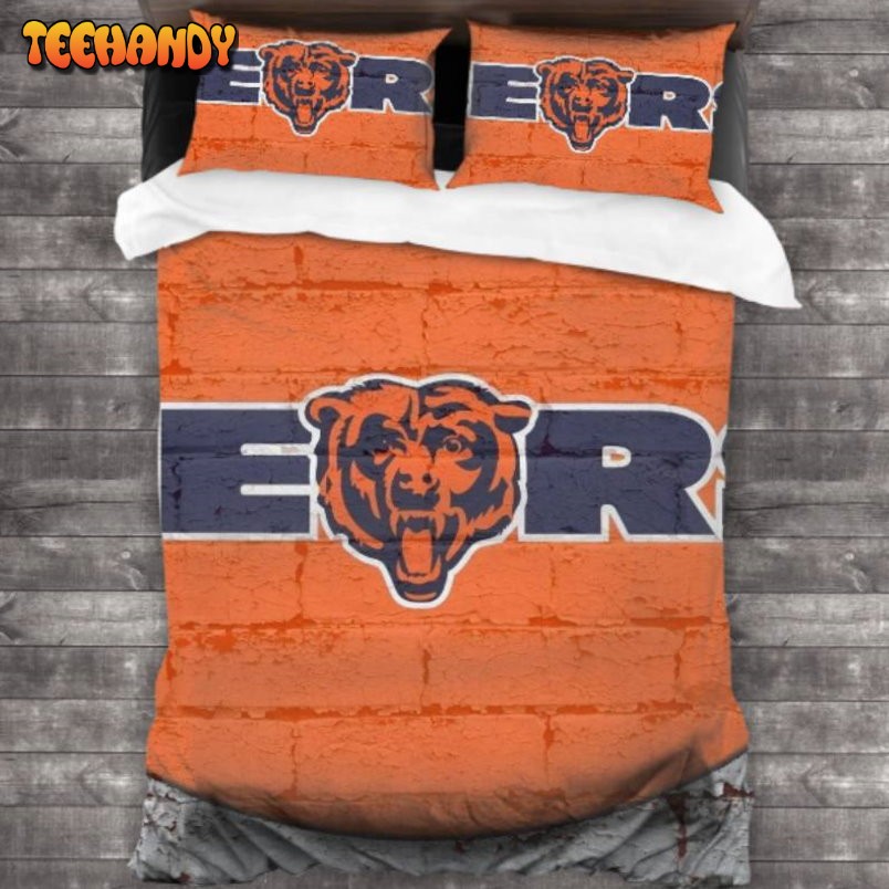 100 Washed Microfiber Chicago Bears Logo Bedding Set