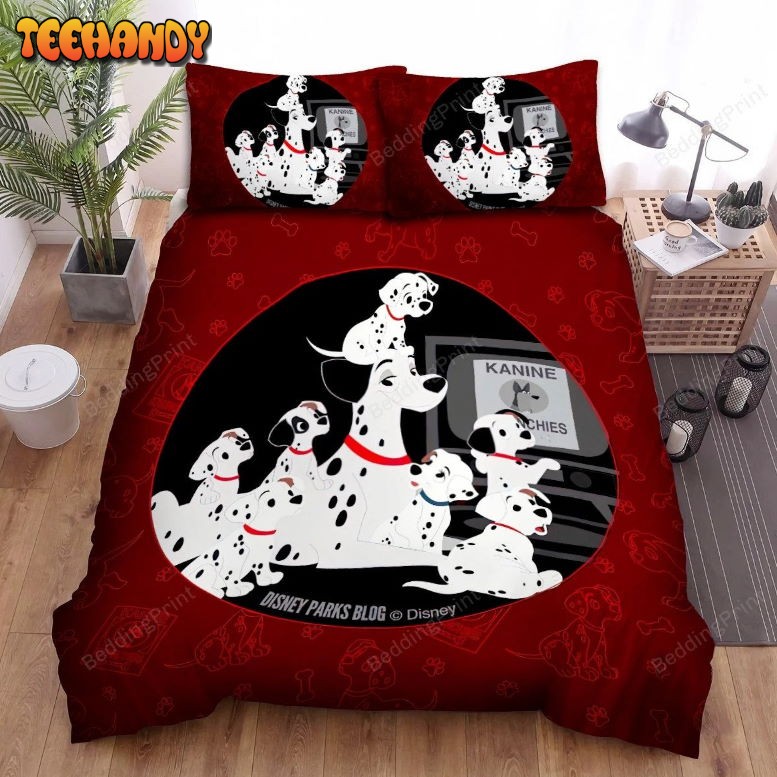 101 Dalmatians Red Pattern Duvet Cover Bedding Set