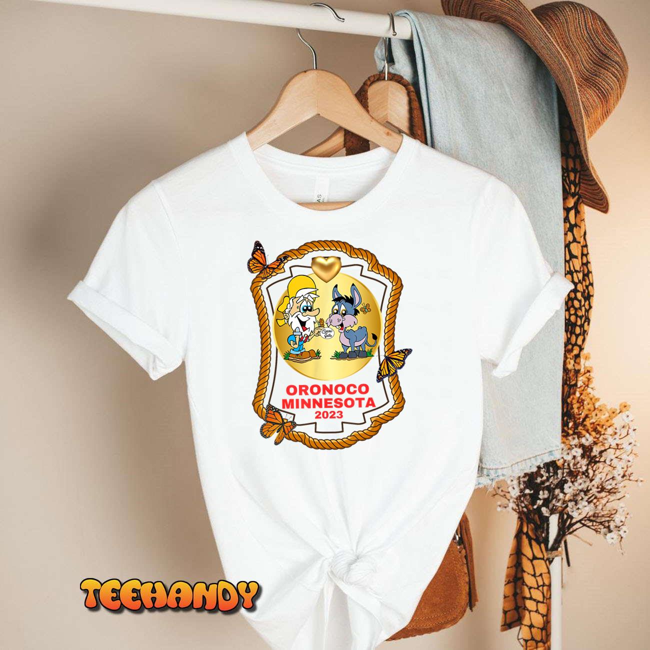 2023 Oronoco Minesota Heart Of Gold Miner Donkey Butterflies T-Shirt