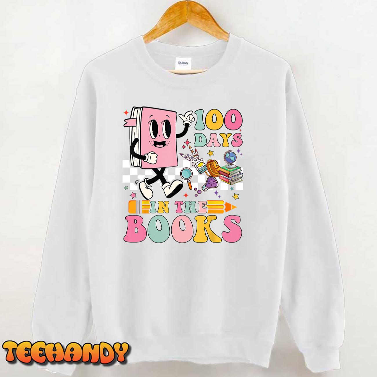 100 Days in the Books Reading Teacher 100th Day of School Unisex T-Shirt