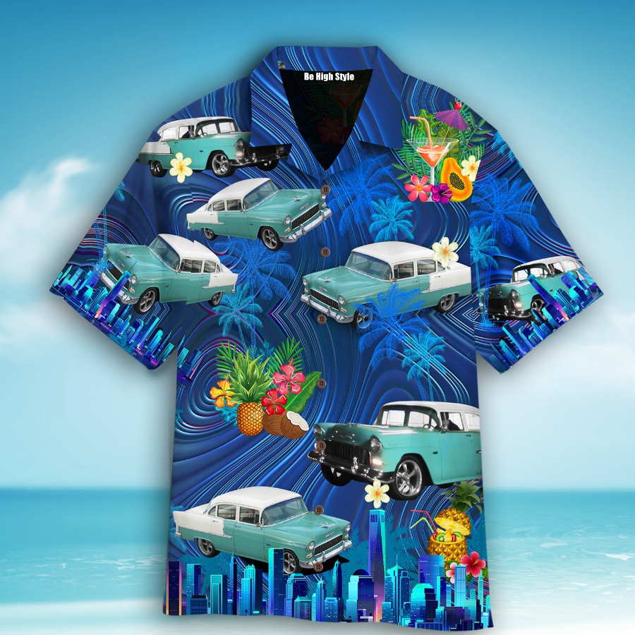 1955 Chevy Car Cool Design Aloha Hawaiian Shirt