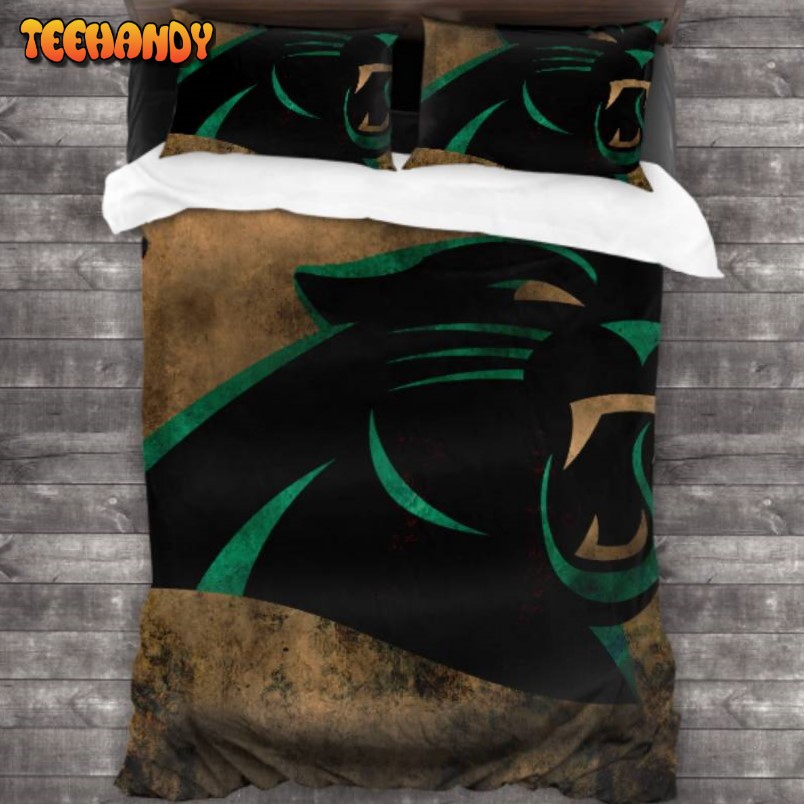 100 Washed Microfiber Carolina Panthers Logo Bedding Set
