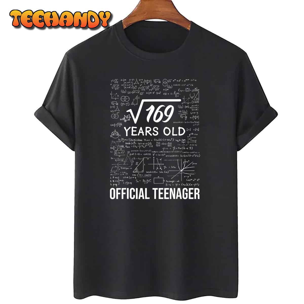 13 Birthday Official Teenager Boy 13yr Math 13th Birthday T-Shirt