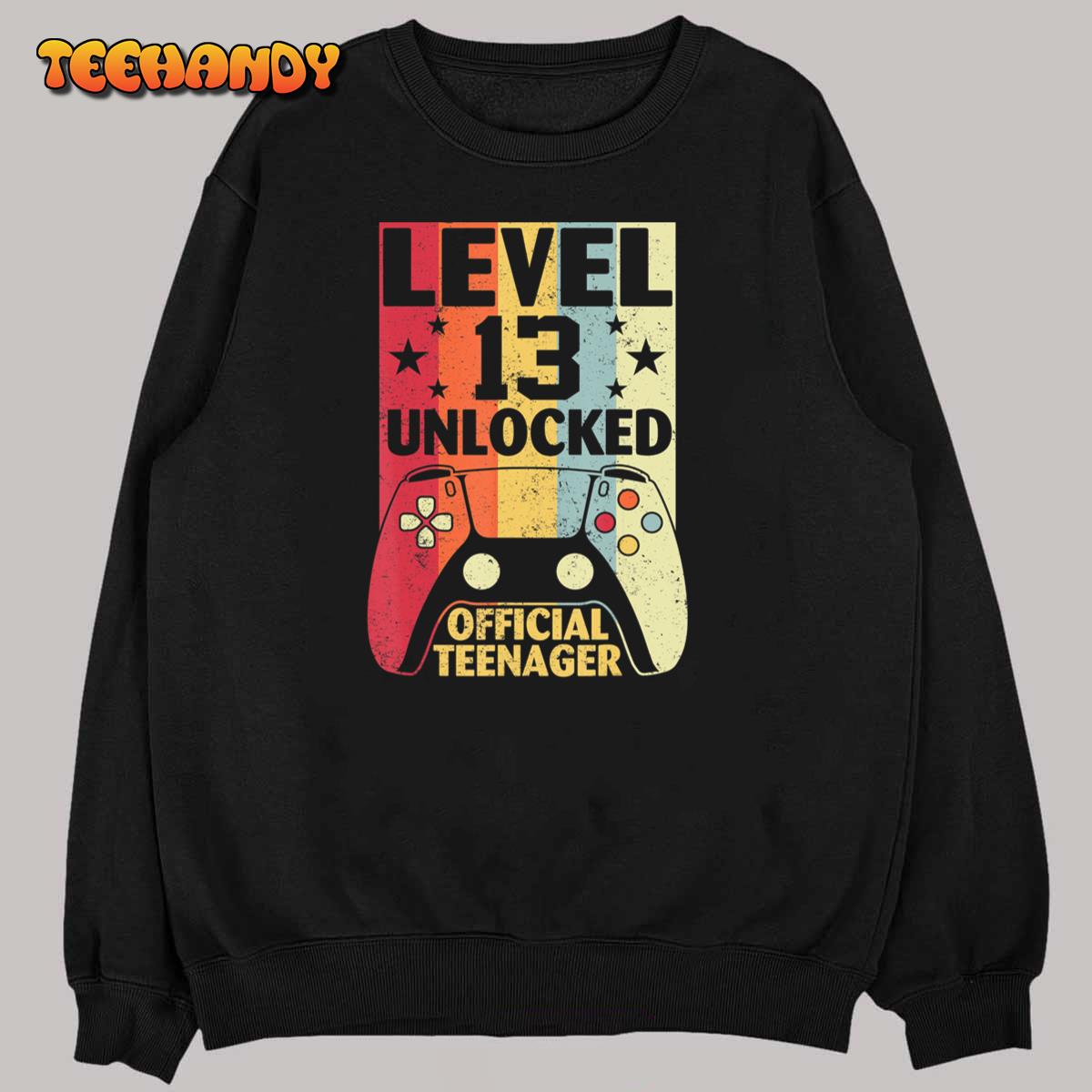 13th Birthday Shirt. Level 13 Unlocked, Official Teenager T-Shirt