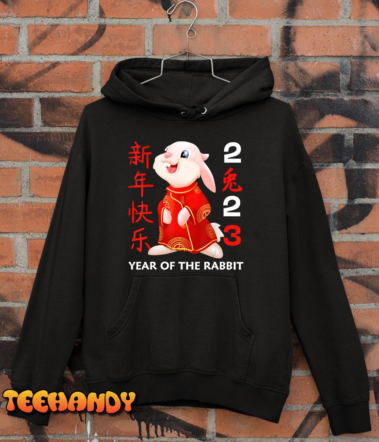 2023 Chinese Rabbit Happy New Year Red Chinese Stamp Graphic T-Shirt