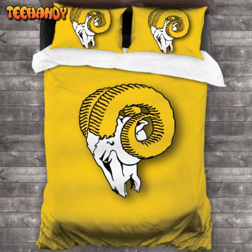 100 Washed Microfiber Los Angeles Rams Logo Bedding Set