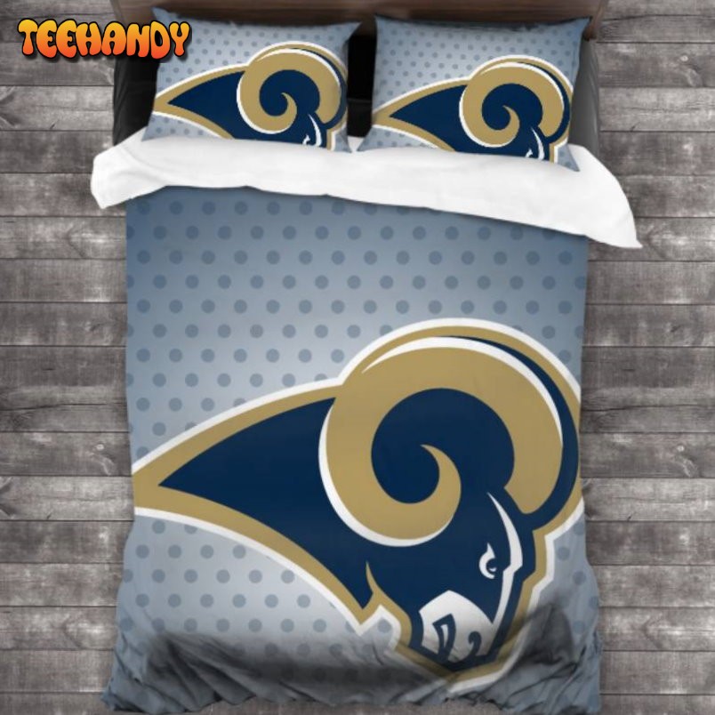 100 Washed Microfiber NFL Los Angeles Rams Logo Bedding Set